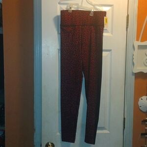 Burgundy Red Leopard Print Legging